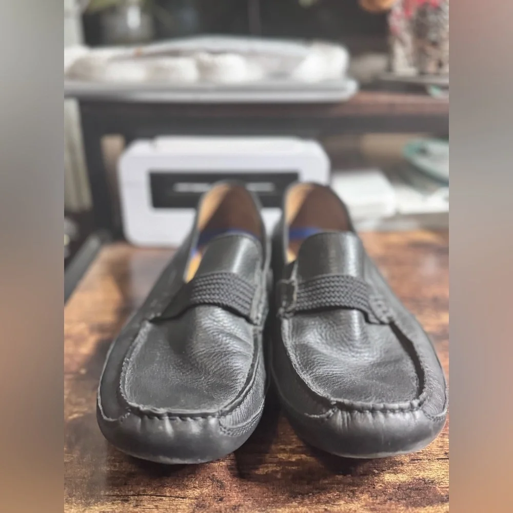 Clarks Markman Plain Black Leather Driving Loafers 11.5 M
